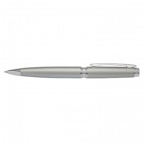 Set of 12 silver Ambassador Pens featuring a twist action design, chrome accents, and long-lasting black ink refill.