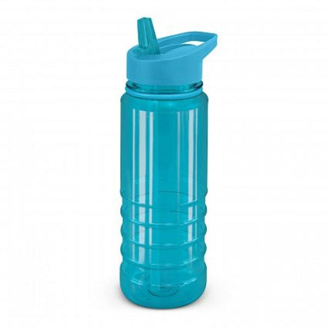 Triton Elite Bottle set in light blue, 750ml, BPA-free, with screw lid, carry handle, and straw for easy sipping.