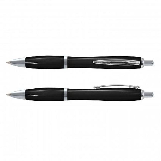 Vistro Pen - Black set of 100, retractable ballpoint pens with chrome trim, durable design, smooth writing, ideal for professionals.