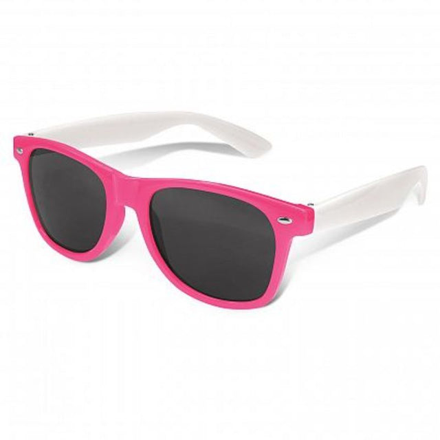 Set of 30 pink and white Malibu Premium Sunglasses with UV400 lenses for stylish eye protection.