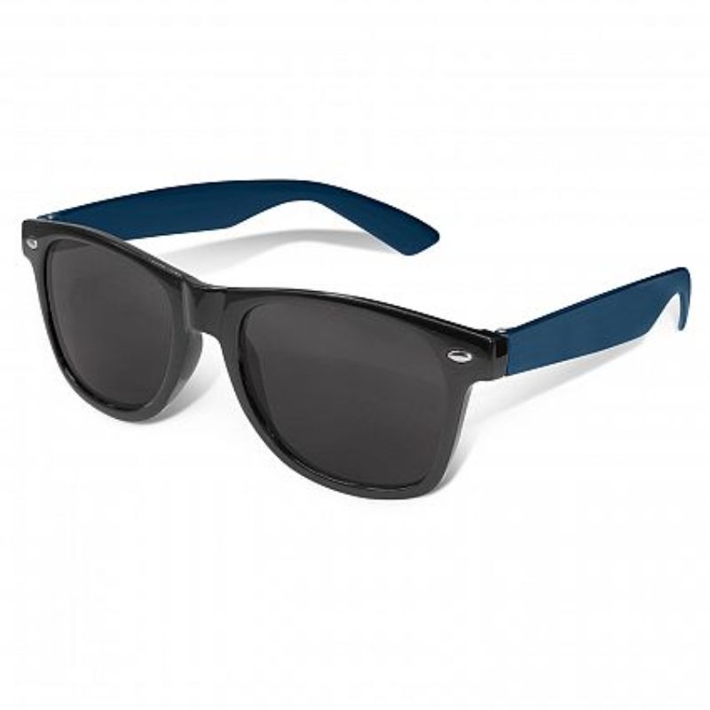Set of 30 Malibu Premium Sunglasses in black and dark blue, featuring UV400 lenses and durable polycarbonate frames.