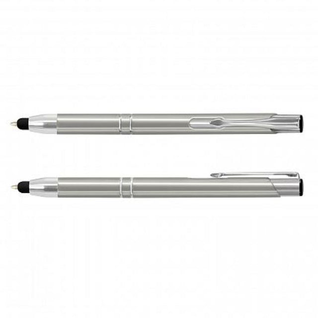 Set of 50 silver Panama Stylus Pens with retractable design, chrome accents, and touchscreen stylus tip.
