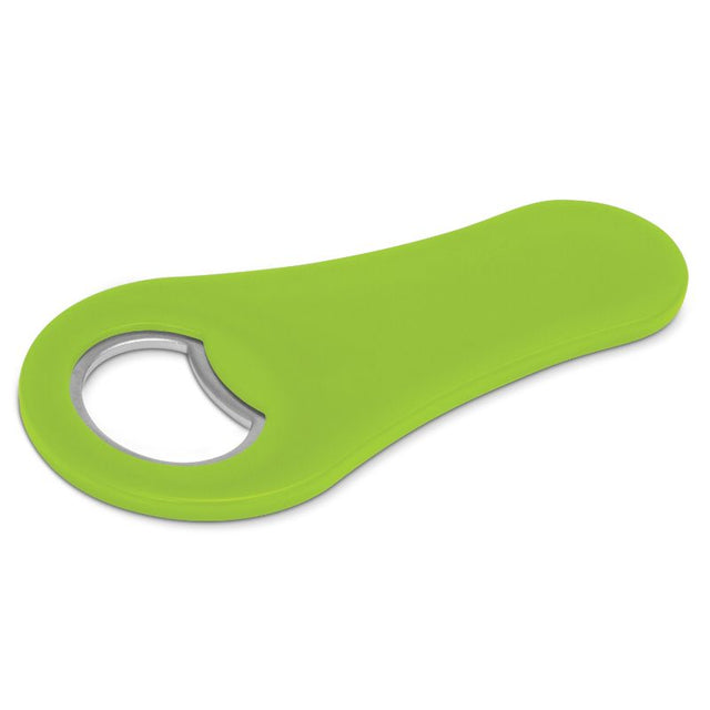 Bright green magnetic bottle openers set of 50, designed for durability and convenient fridge storage, ideal for entertaining.