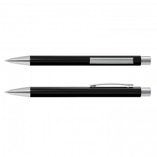 Set of 50 sleek black Lancer Pens, aluminum retractable design, with 1200m ink capacity, perfect for professional use.