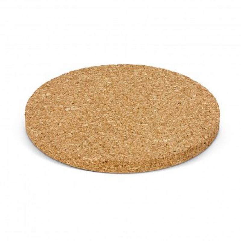 Set of 100 round natural cork coasters, 100mm diameter, eco-friendly, durable, and stylish for protecting surfaces.