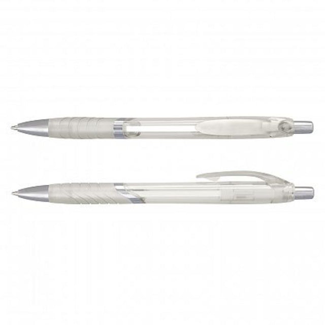 Set of 100 Jet Pens with translucent barrels, chrome trim, and soft-touch grip for smooth, reliable writing.