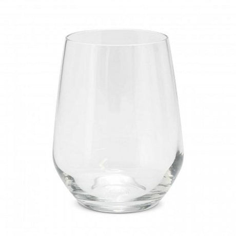 Set of 12 clear stemless wine tumblers with a modern design, perfect for cocktails, juices, and elegant entertaining.