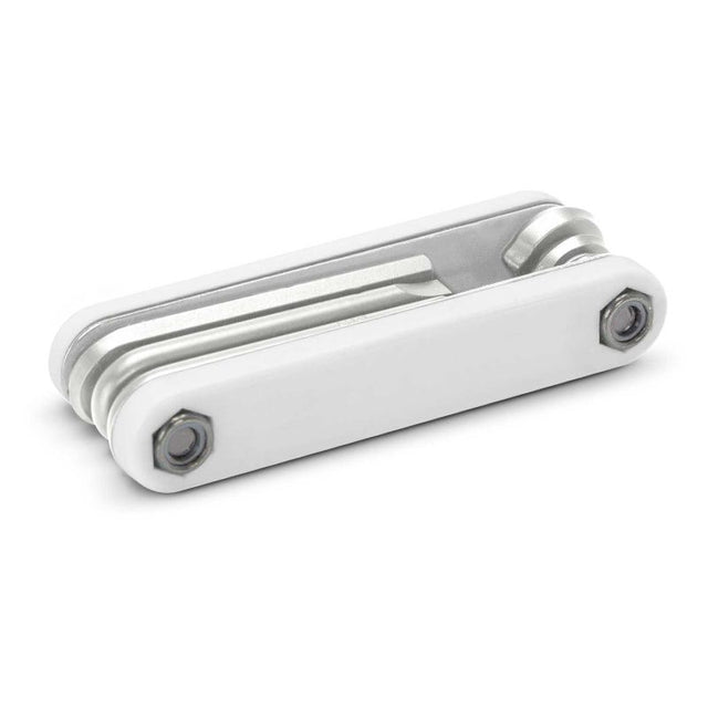 Targa Multi Tool Set in white/silver, compact 12-piece set featuring Allen keys and screwdrivers for DIY tasks.