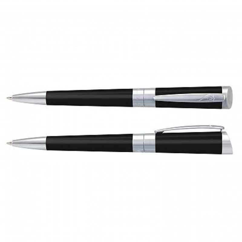 Set of 3 Pierre Cardin Evolution Pens in Black and Silver, featuring sleek design, smooth twist action, and quality ink refill.