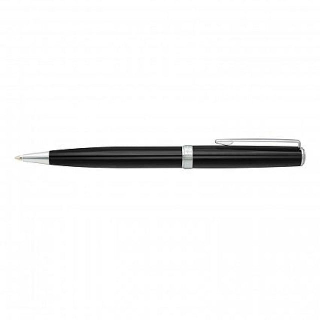 Set of 6 Pierre Cardin Calais Black Pens with sleek design, chrome accents, and smooth twist action for effortless writing.