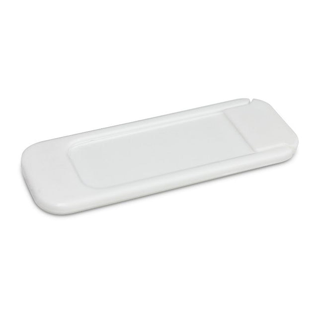Set of 100 Eye Spy Webcam Covers in white, designed to enhance privacy with an easy sliding mechanism for webcams.