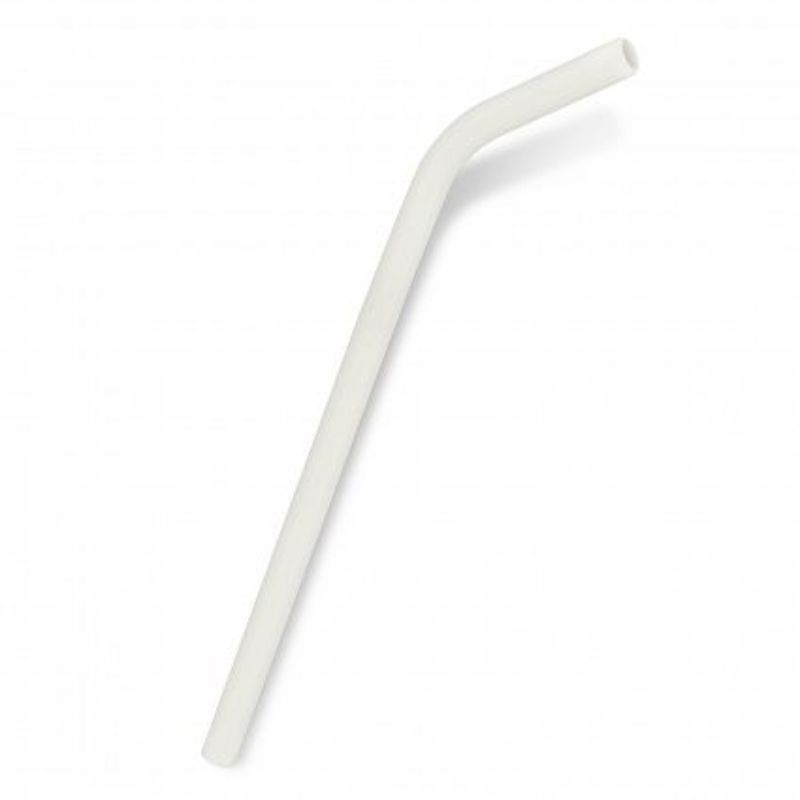 Set of 30 white silicone straws, 10mm diameter and 240mm height, promoting eco-friendly and reusable drinking solutions.