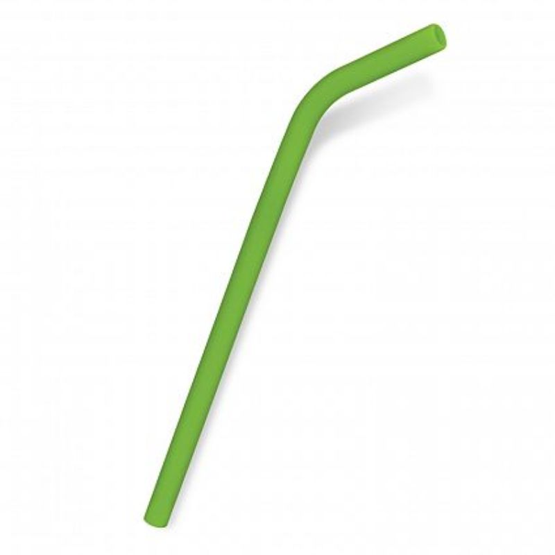 Bright green silicone straws set of 30, eco-friendly, reusable, and customizable for all drink sizes.