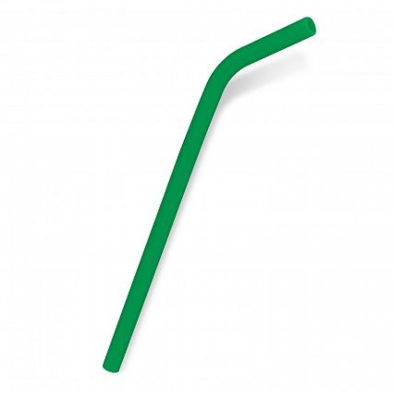 Set of 30 Kelly Green silicone straws, eco-friendly, food-grade, flexible, and reusable, perfect for all beverages.