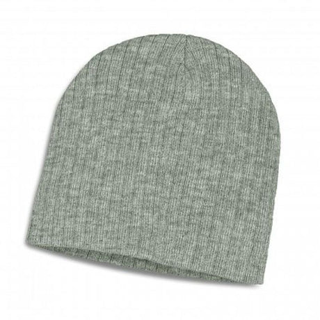Light grey cable knit beanie set of 12, made from warm acrylic yarn, perfect for stylish winter outings.