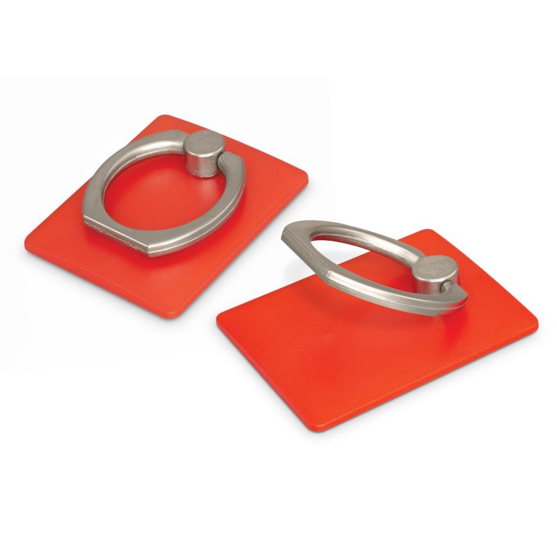 Vega Phone Grip in vibrant red, set of 50, enhances smartphone usability with a secure grip and convenient stand.