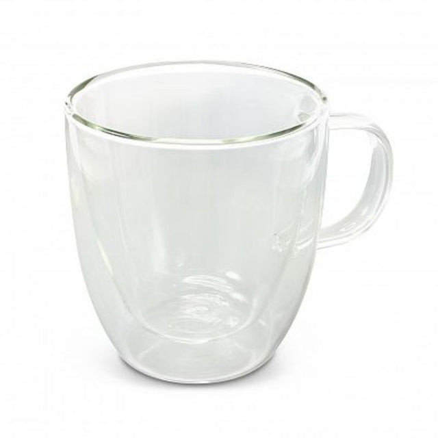 Set of 6 elegant double wall clear glass cups, 310ml, made from durable BPA-free borosilicate glass, designed for hot or cold drinks.