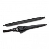 Set of 3 elegant black Patronus umbrellas with automatic opening, windproof frame, and silver underside, ideal for rain or sun.