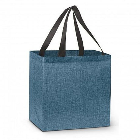 Blue City Shopper Heather Tote Bag set of 30, eco-friendly, large design, ideal for groceries and everyday items.