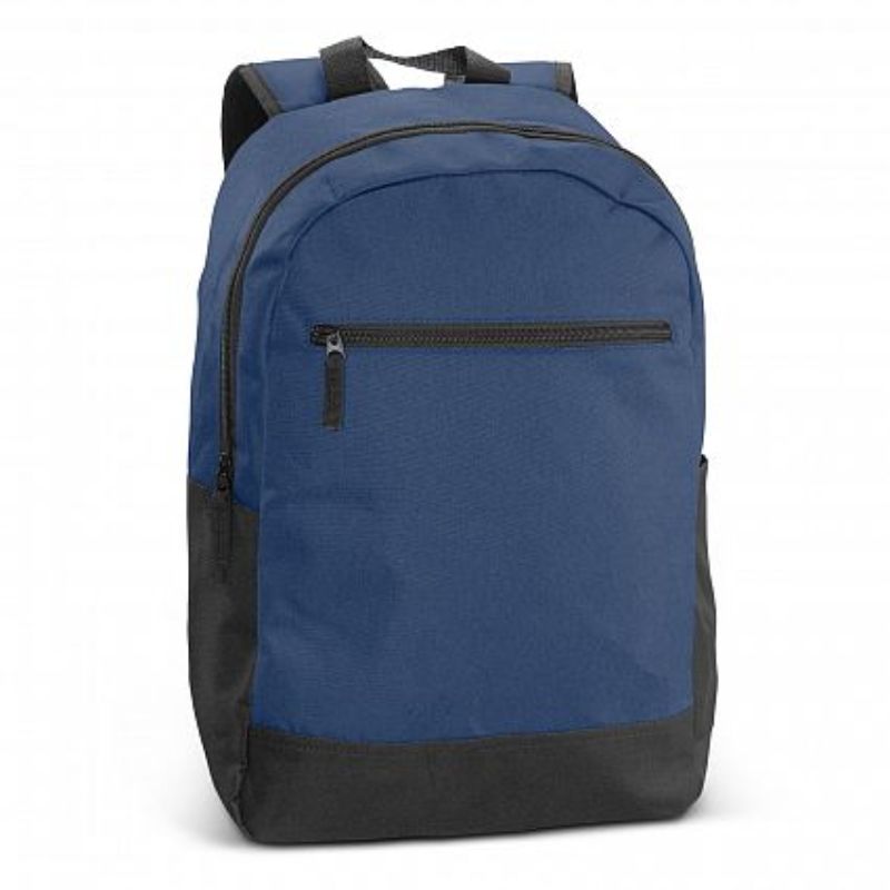 Set of 3 vibrant Royal Blue Corolla Backpacks, durable with padded laptop sleeve, zippered pockets, and adjustable straps.
