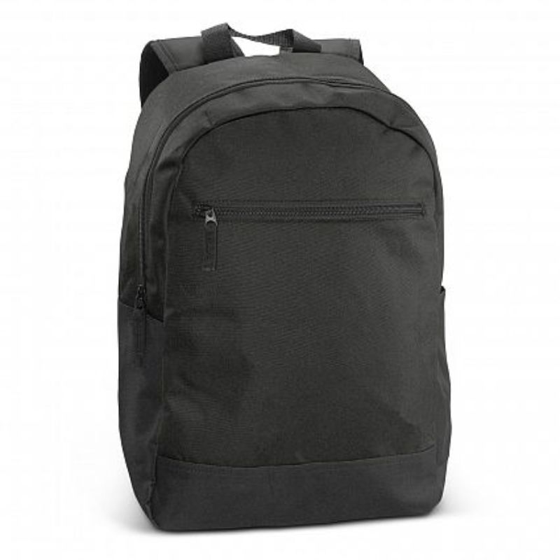 Set of 3 charcoal Corolla Backpacks featuring padded laptop sleeves, multiple pockets, and comfortable adjustable straps.