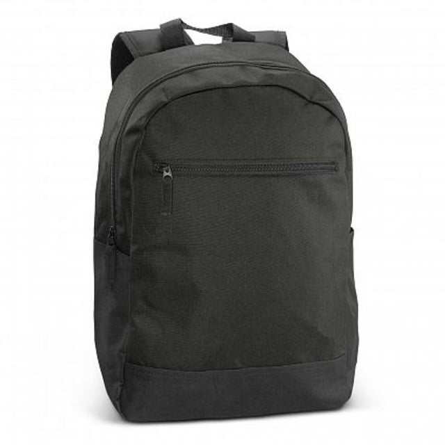 Set of 3 charcoal Corolla Backpacks featuring padded laptop sleeves, multiple pockets, and comfortable adjustable straps.
