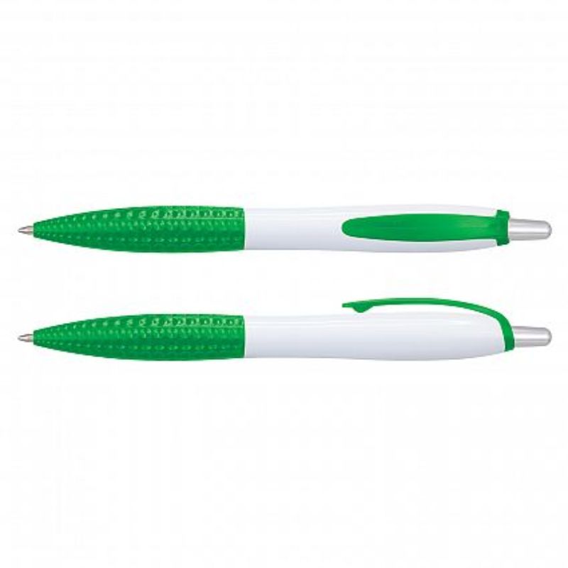 Xena Pen - White / Dark Green (Set of 100)