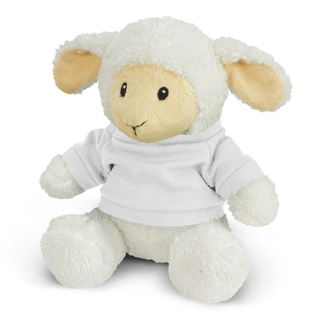 Set of 6 white lamb plush toys, 210mm seated, soft and cuddly, perfect for kids' playtime and nursery decor.