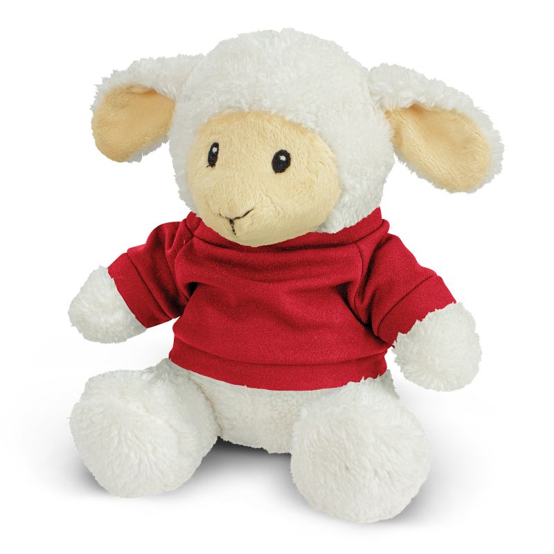 Set of 6 vibrant red lamb plush toys, each 210mm, perfect for cuddling or home decor.