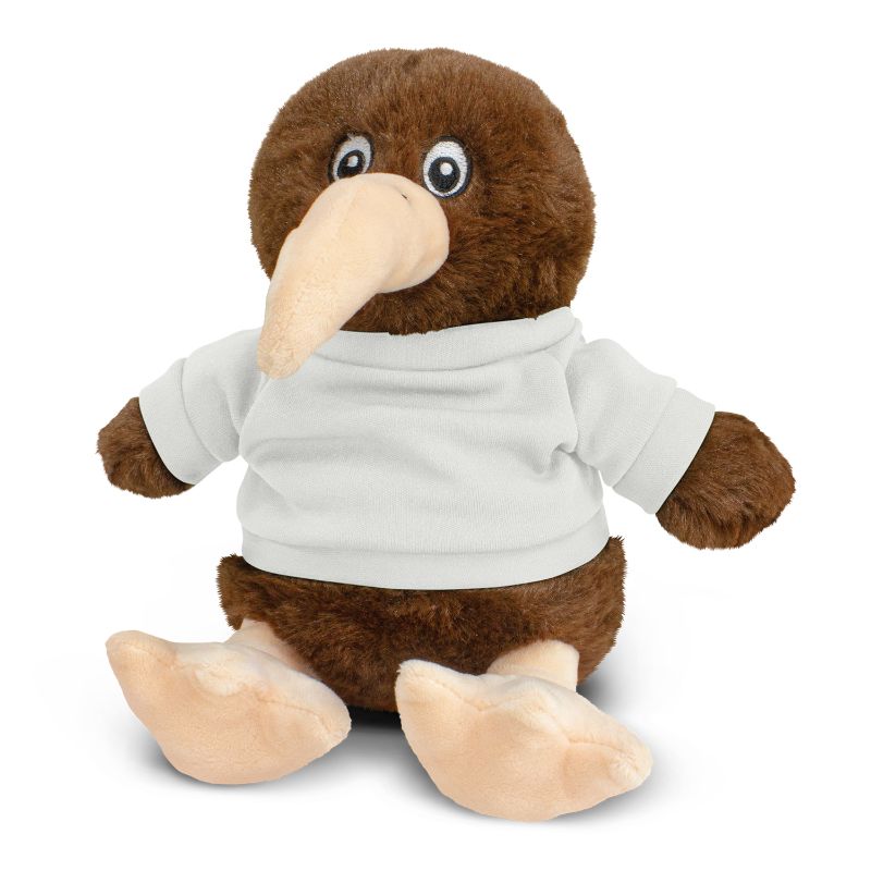 Set of 6 white Kiwi plush toys, 20cm tall, soft and cuddly, perfect for playtime, gifting, and home decor.