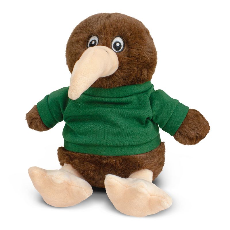 Set of 6 dark green kiwi plush toys, 20cm tall, soft, perfect for cuddling, imaginative play, and room decor.