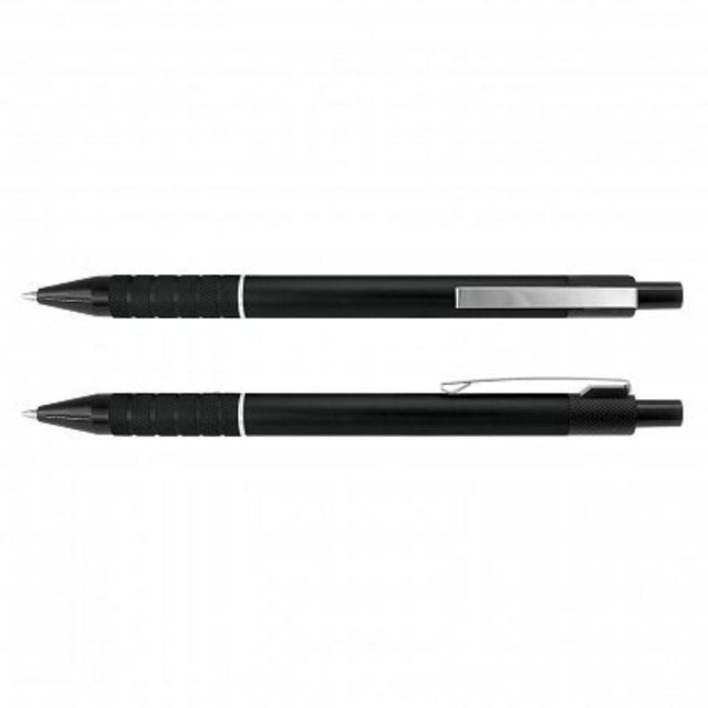 Set of 50 sleek black Winchester retractable pens with textured grip and chrome accents for smooth, professional writing.