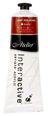 Vibrant 80ml Light Red Ochre acrylic paint, ideal for versatile artistic techniques and smooth blending on canvas.