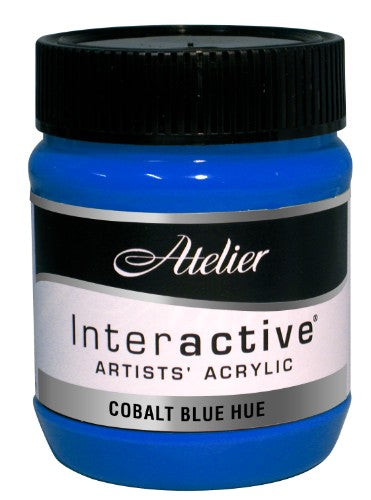 Vibrant 250ml Cobalt Blue acrylic paint by Atelier, ideal for fast and controlled drying techniques in any artistic project.