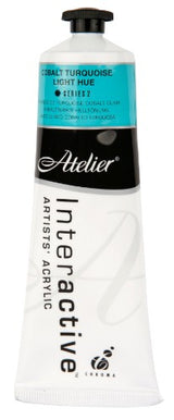 Vibrant 80ml Cobalt Turquoise Light Hue acrylic paint, ideal for blending and versatile painting techniques.