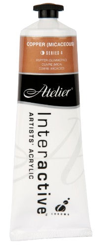 Acrylic paint in copper, 80ml tube; versatile for fast and controlled drying, perfect for artists of all levels.