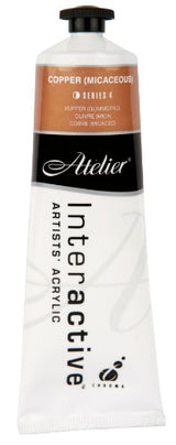 Acrylic paint in copper, 80ml tube; versatile for fast and controlled drying, perfect for artists of all levels.
