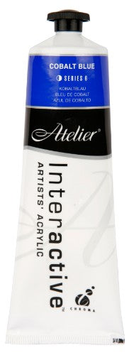 Vibrant Atelier 80ml Cobalt Blue Acrylic Paint, ideal for artists seeking versatility in drying techniques and exceptional blending.