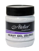Atelier Heavy Gel (Gloss) 250ml, a versatile acrylic medium perfect for adding texture and glossy finish to artwork.