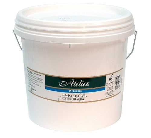 Premium 4 Litre Atelier Heavy Gel acrylic paint for creating glossy finishes and textures in fine art and mixed media projects.