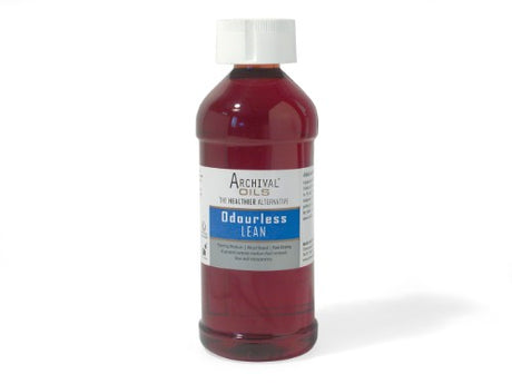 500ml bottle of Archival Oil Odourless Lean Medium for oil painting, featuring a patented formula for flexibility and quick drying.