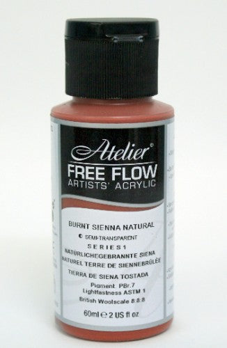 Acrylic paint in 60ml Burnt Sienna Natural, offering vibrant, fluid application for diverse artistic techniques.