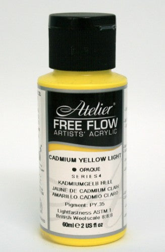 Vibrant 60ml Cadmium Yellow Light acrylic paint, perfect for diverse techniques and rapid-drying applications.