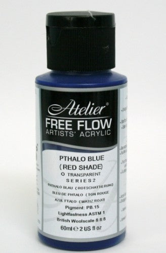 Vivid 60ml Pthalo Blue (Red Shade) acrylic paint, ideal for fluid art, washes, and mixed media with a matte velvet finish.