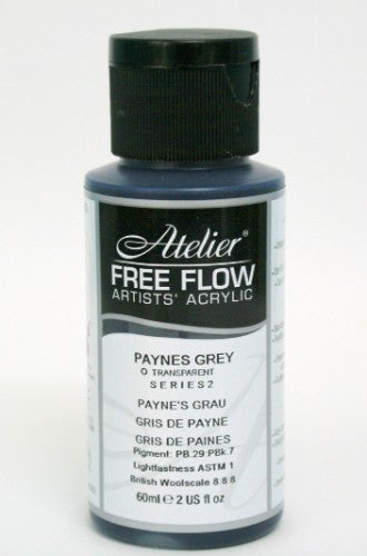 Acrylic paint in Paynes Grey, 60ml, offers fluid application, vibrant color retention, and a matte finish for diverse artistic techniques.