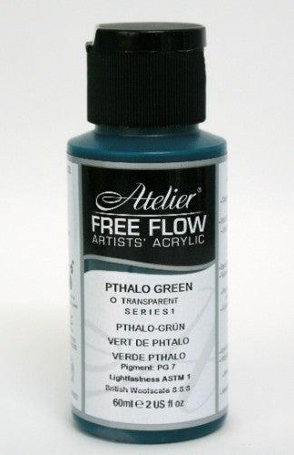 Vibrant 60ml Pthalo Green acrylic paint, perfect for versatile techniques and smooth application for artists.