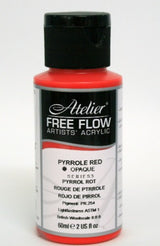 A vibrant 60ml Pyrrole Red acrylic paint, perfect for layering, mixing, and creating vivid art on various surfaces.