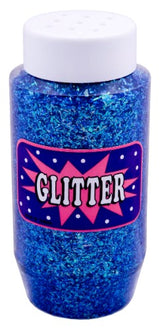 Vibrant blue confetti glitter in a 250ml jar, perfect for crafts, parties, and festive decorations, safe for all ages.