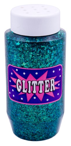 Vibrant green confetti glitter in a 250ml jar, perfect for crafts, decorations, and adding sparkle to any project.