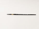 Taklon round brush #10/0 with golden nylon bristles for precise detail work in watercolors, acrylics, and oils.